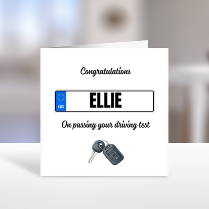 Congratulations on passing your driving test, Personalised Number Plate
