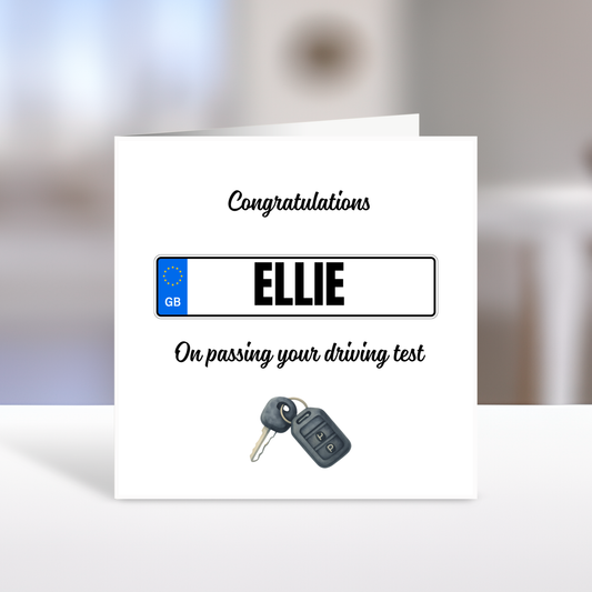 Congratulations on passing your driving test, Personalised Number Plate