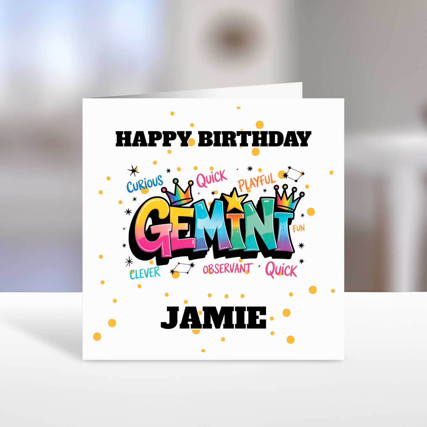 Zodiac Birthday Cards, 12 Star Sign, Personalised