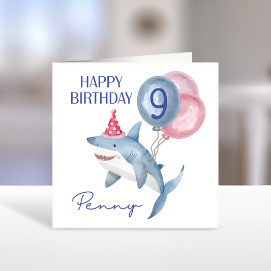 Happy Birthday Card - Age Shark - Personalised