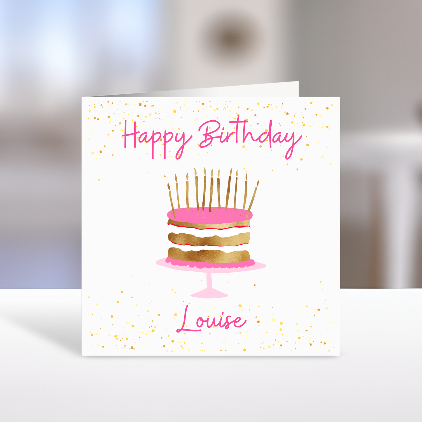 Happy Birthday Card, Personalised, Candle Cake
