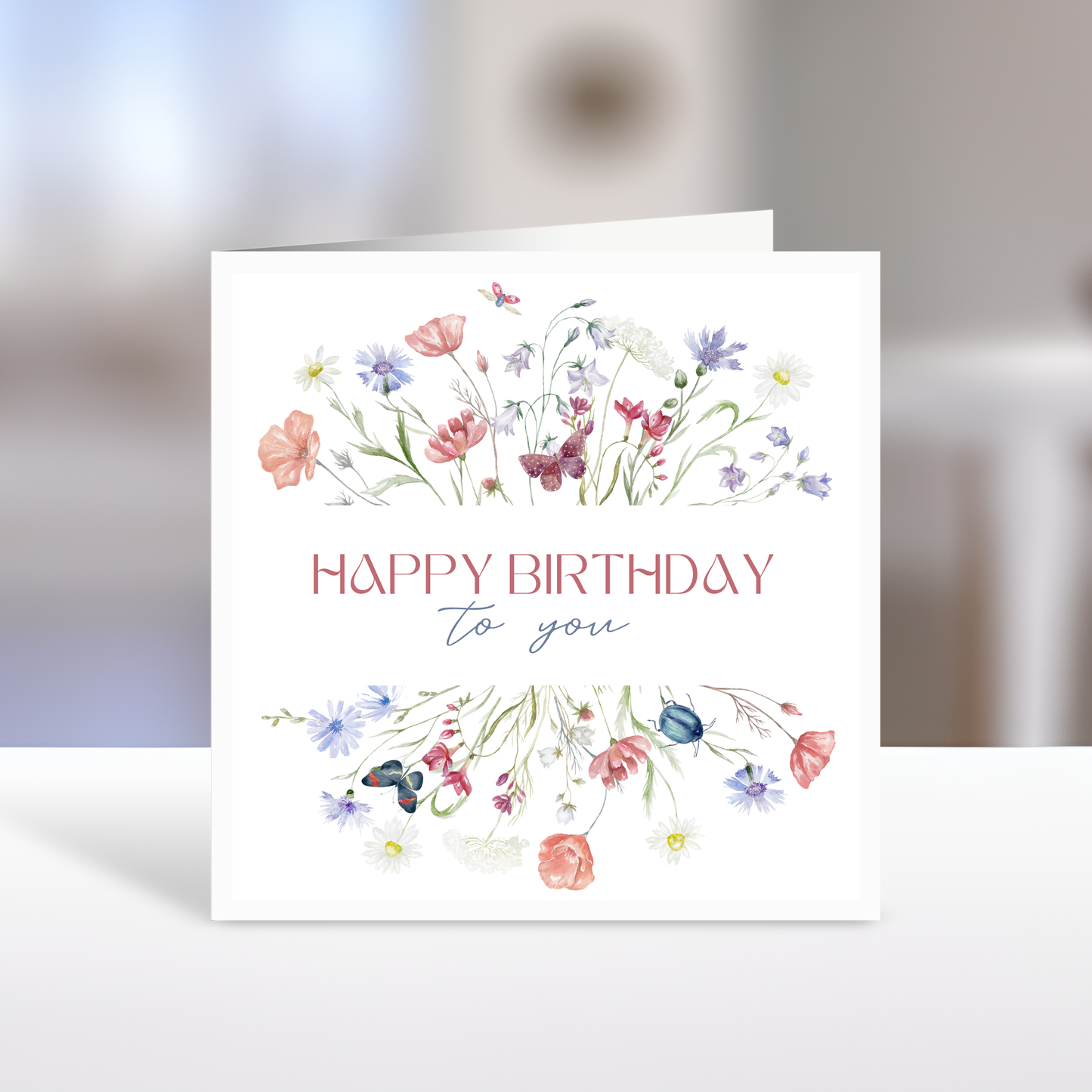 Happy Birthday Card, Wild Flowers