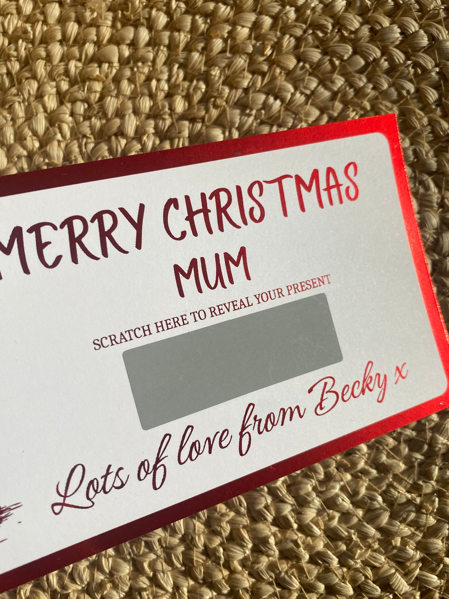 Foiled Ticket:  Christmas Tree, Reveal Sticker