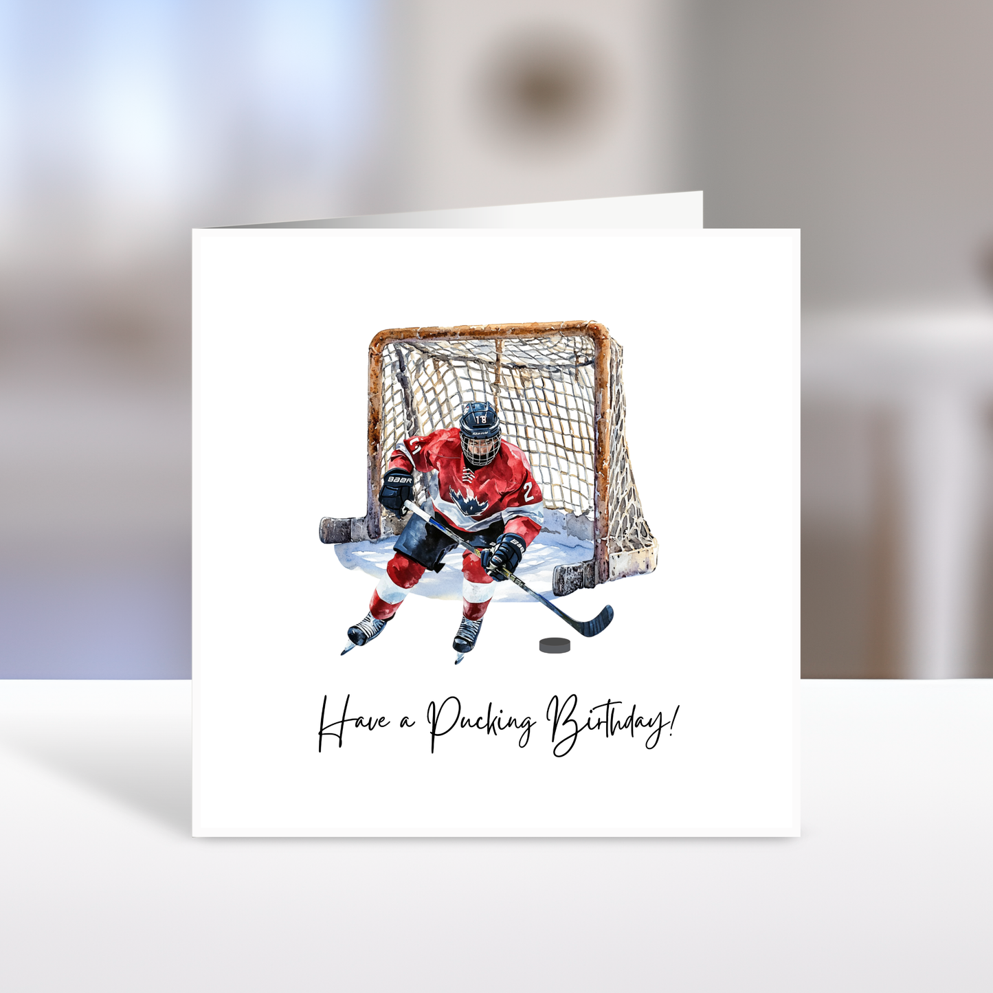 Ice Hockey Themed Birthday Card 'Have a Pucking Birthday!'