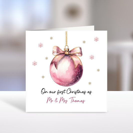 Christmas Card, On our First Christmas Together as Mr & Mrs