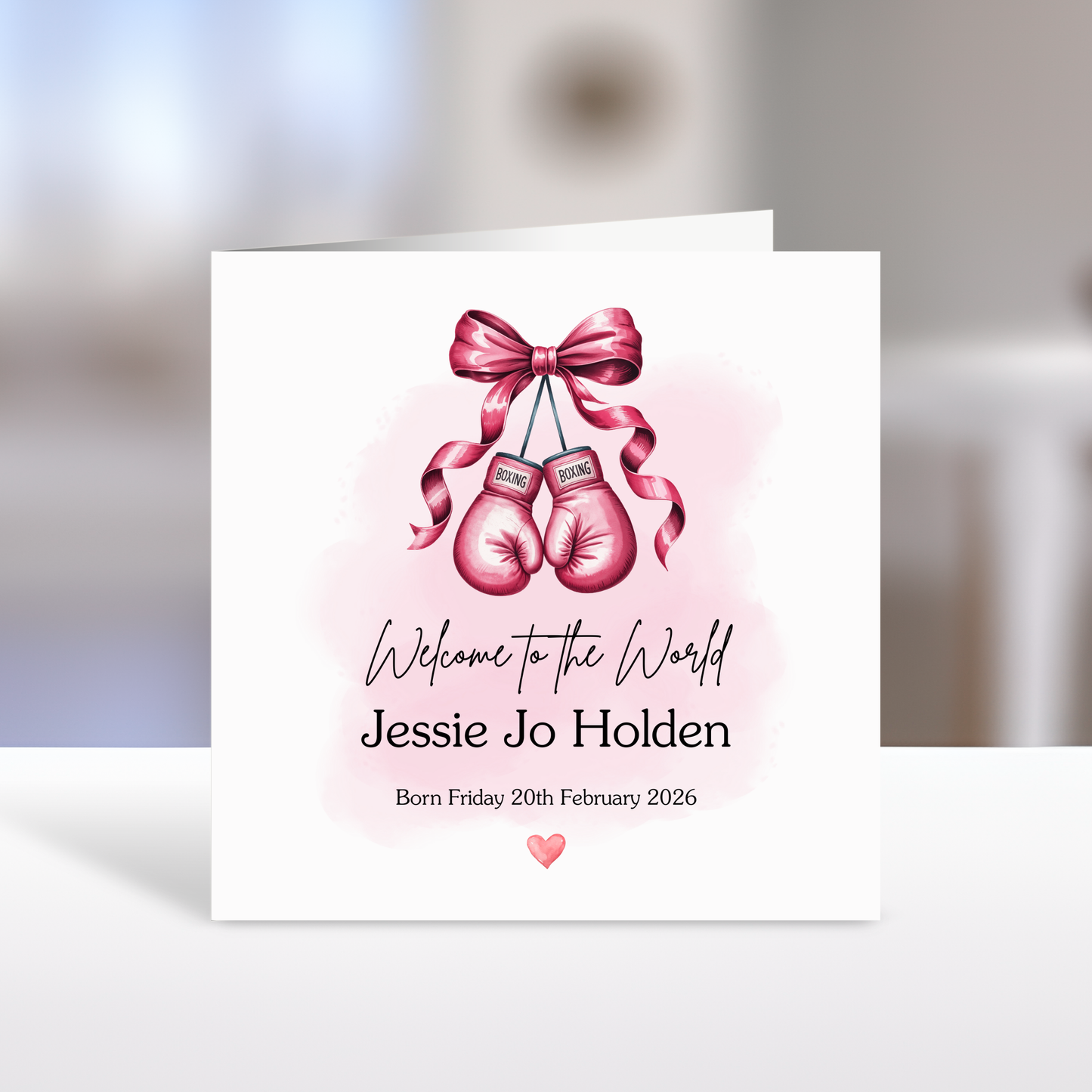 New Baby, Pink Boxing Gloves