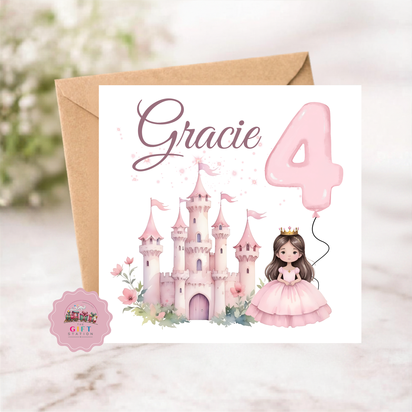 Happy Birthday Card - Princess Age 4